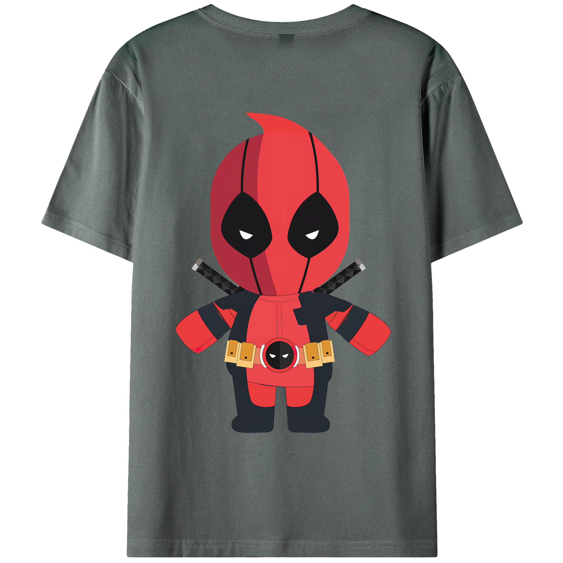 （画像用） Deadpool デッドプール 綿100％ メンズ半袖Tシャツ（バックプリント） 通気性
